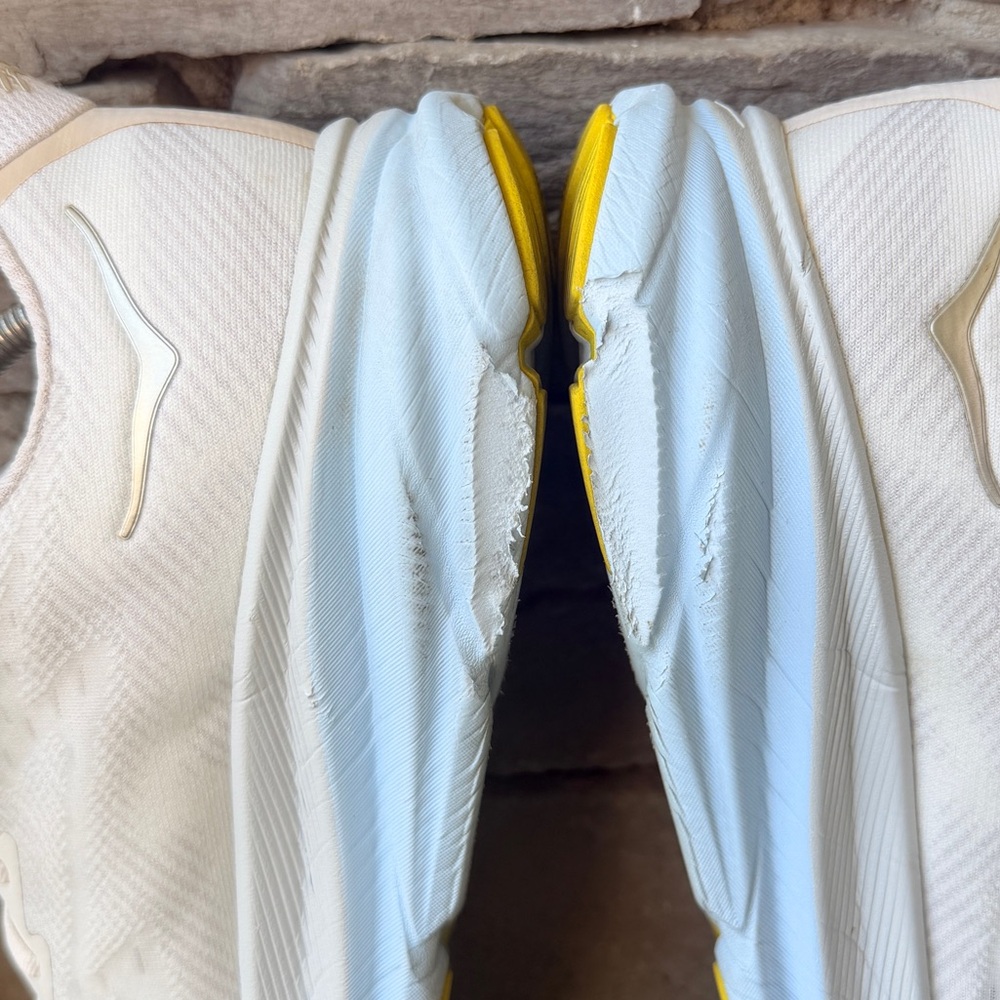 11 Hoka One One Clifton Women's Pale Pink and White Sneakers - Picture 11 of 11